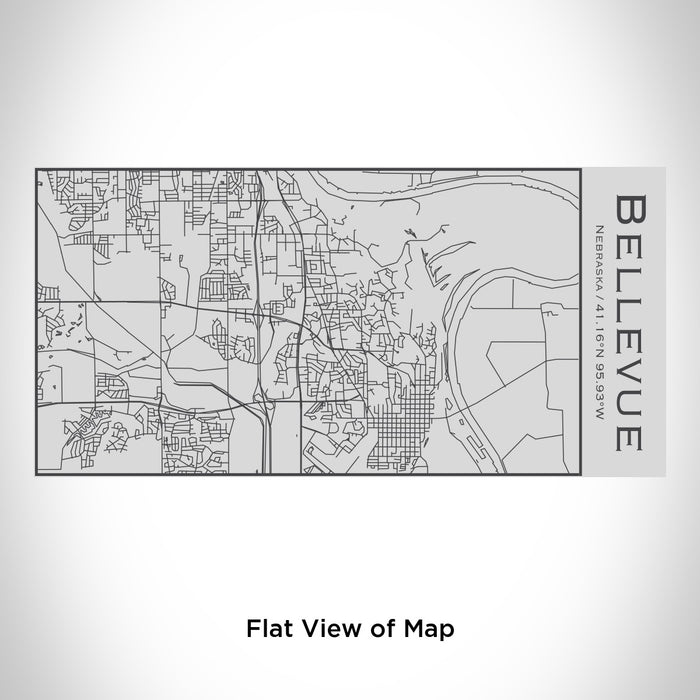 Rendered View of Bellevue Nebraska Map on 17oz Stainless Steel Insulated Cola Bottle