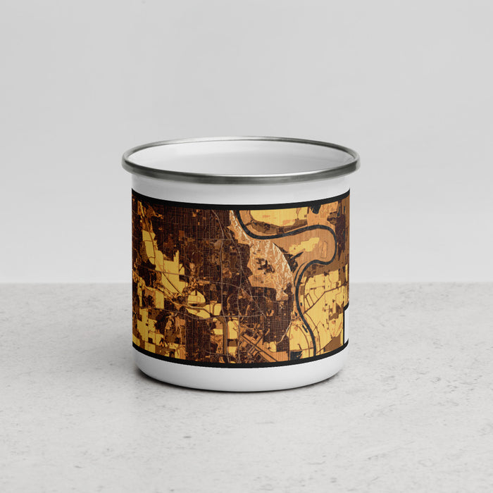 Front View Custom Bellevue Nebraska Map Enamel Mug in Ember