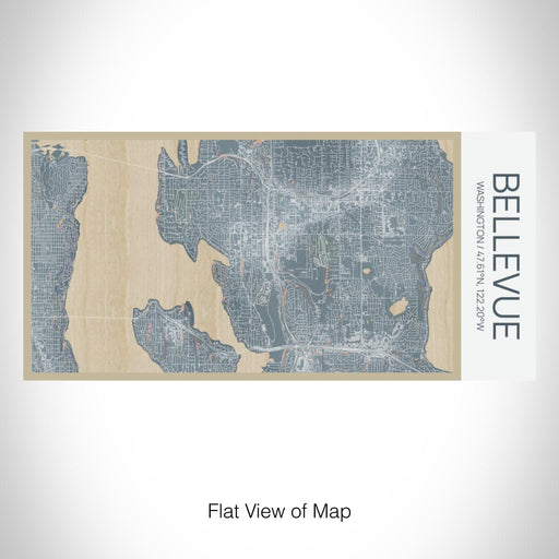 Rendered View of Bellevue Washington Map on 17oz Stainless Steel Insulated Bottle with printed afternoon style map
