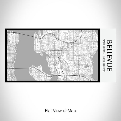 Rendered View of Bellevue Washington Map on 17oz Stainless Steel Insulated Bottle with printed classic style map