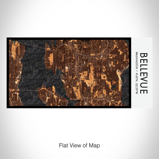 Rendered View of Bellevue Washington Map on 17oz Stainless Steel Insulated Bottle with printed ember style map