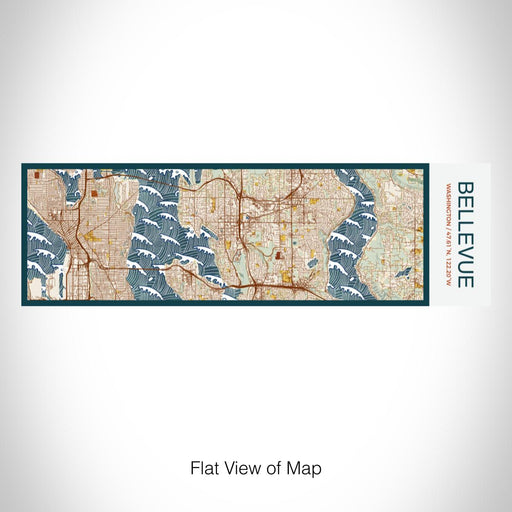 Rendered View of Bellevue Washington Map on 10oz Stainless Steel Insulated Cup in Woodblock with Sliding Lid