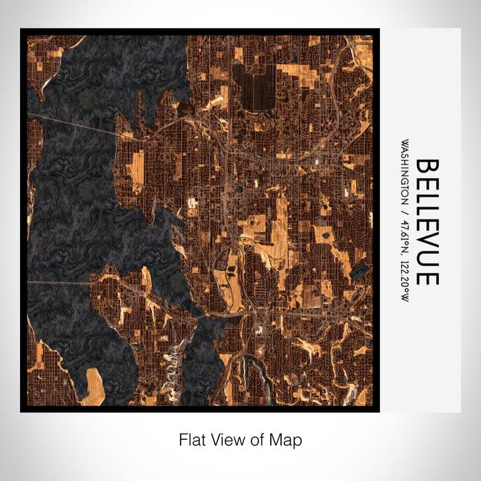 Rendered View of Bellevue Washington Map on 17oz Stainless Steel Insulated Tumbler in Ember Map Style
