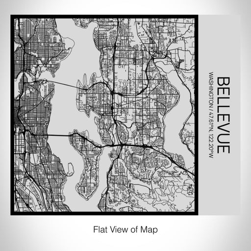 Rendered View of Bellevue Washington Map on 17oz Stainless Steel Insulated Tumbler in Tactile Lines with Succulent in Background