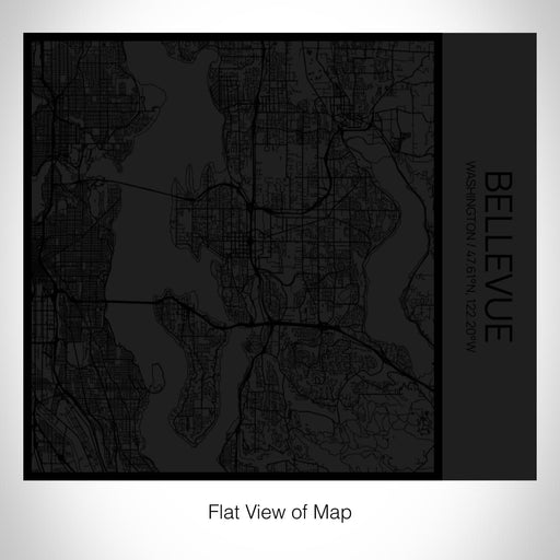 Rendered View of Bellevue Washington Map on 17oz Stainless Steel Insulated Tumbler in Matte Black with Tactile Lines