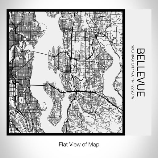 Rendered View of Bellevue Washington Map on 17oz Stainless Steel Insulated Tumbler in Matte White with Tactile Lines