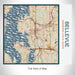 Rendered View of Bellevue Washington Map on 17oz Stainless Steel Insulated Tumbler in Woodblock Map Style