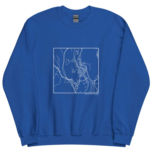Bellows Falls Vermont  Map Unisex Crewneck Sweater with City inscription in Royal Blue