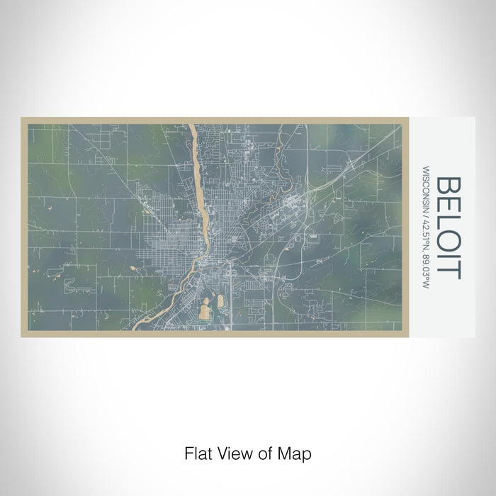 Rendered View of Beloit Wisconsin Map on 17oz Stainless Steel Insulated Bottle with printed afternoon style map
