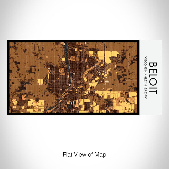 Rendered View of Beloit Wisconsin Map on 17oz Stainless Steel Insulated Bottle with printed ember style map