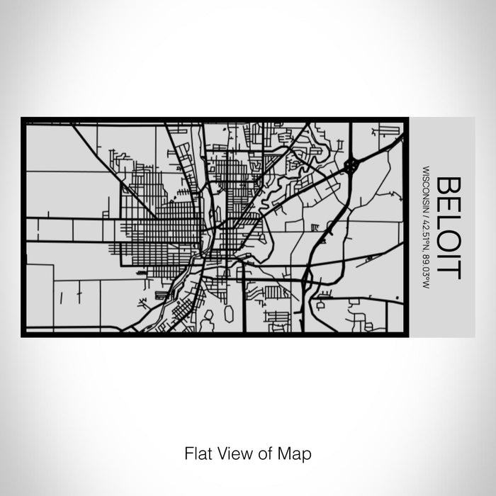 Rendered View of Beloit Wisconsin Map on 17oz Stainless Steel Insulated Cola Bottle in Stainless