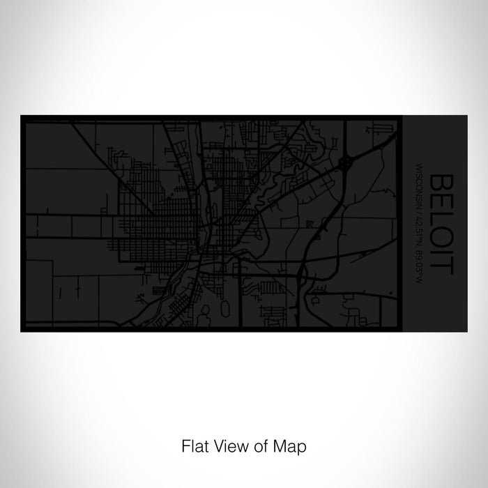 Rendered View of Beloit Wisconsin Map on 17oz Stainless Steel Insulated Cola Bottle in Stainless in Matte Black