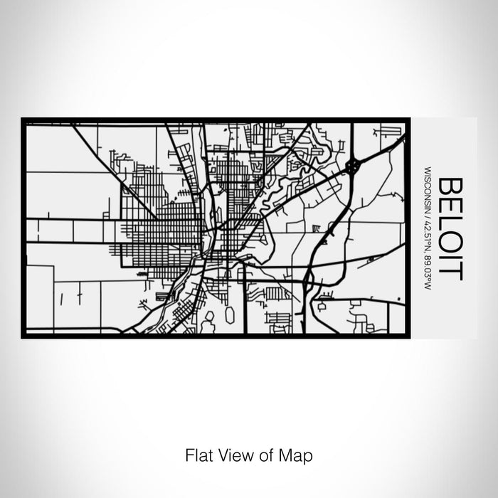 Rendered View of Beloit Wisconsin Map on 17oz Stainless Steel Insulated Cola Bottle in Stainless in Matte White