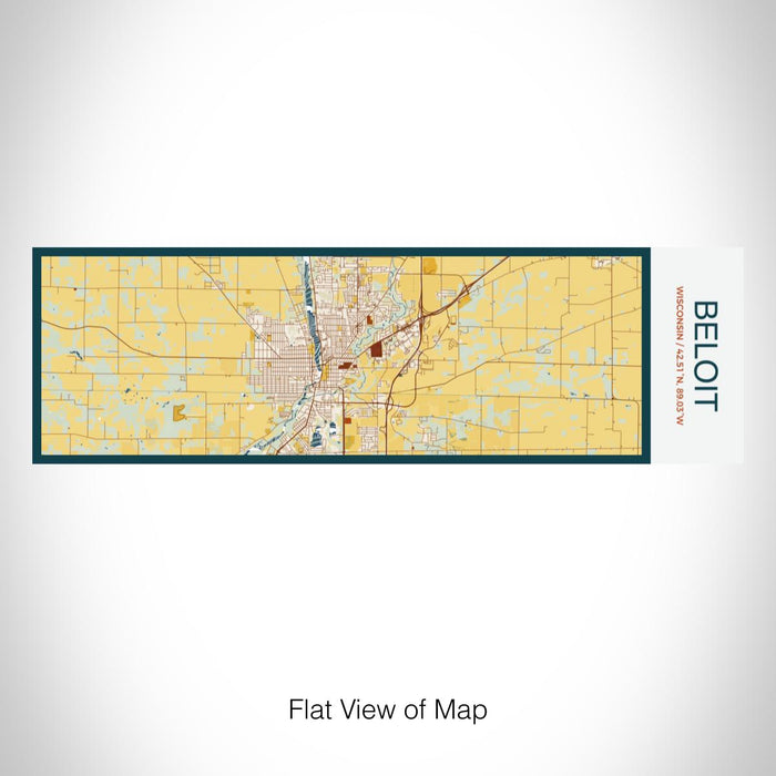 Rendered View of Beloit Wisconsin Map on 10oz Stainless Steel Insulated Cup in Woodblock with Sliding Lid