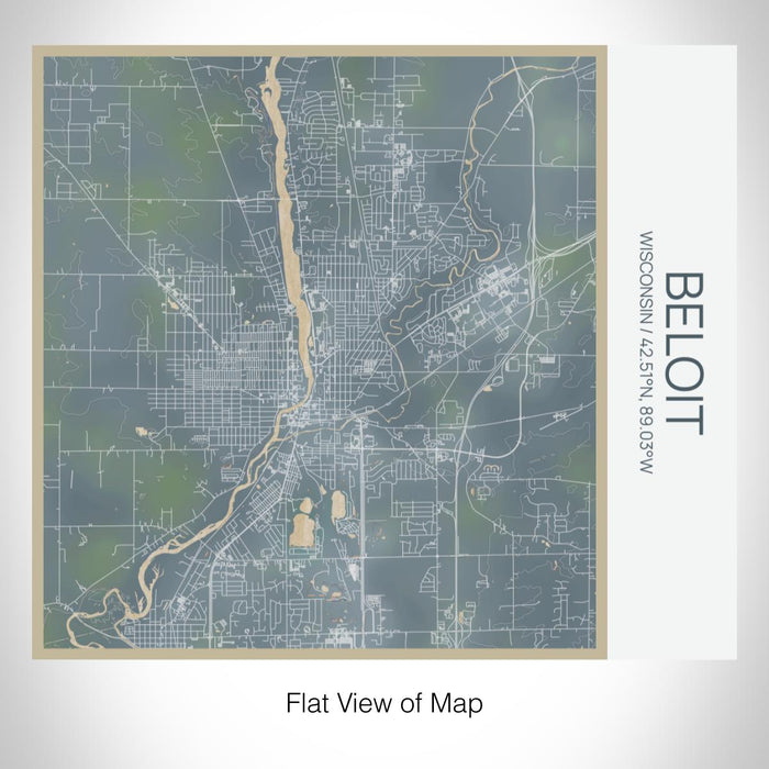 Rendered View of Beloit Wisconsin Map on 17oz Stainless Steel Insulated Tumbler in Afternoon Map Style