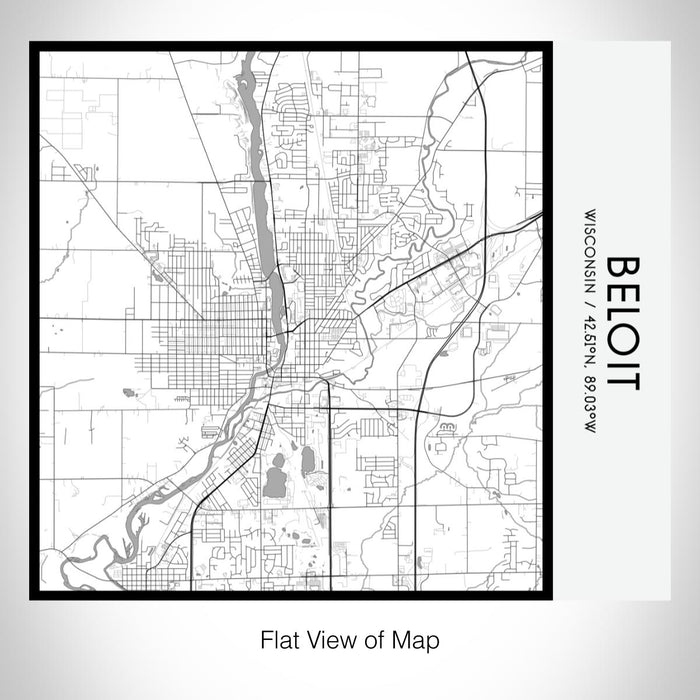 Rendered View of Beloit Wisconsin Map on 17oz Stainless Steel Insulated Tumbler in Classic Map Style