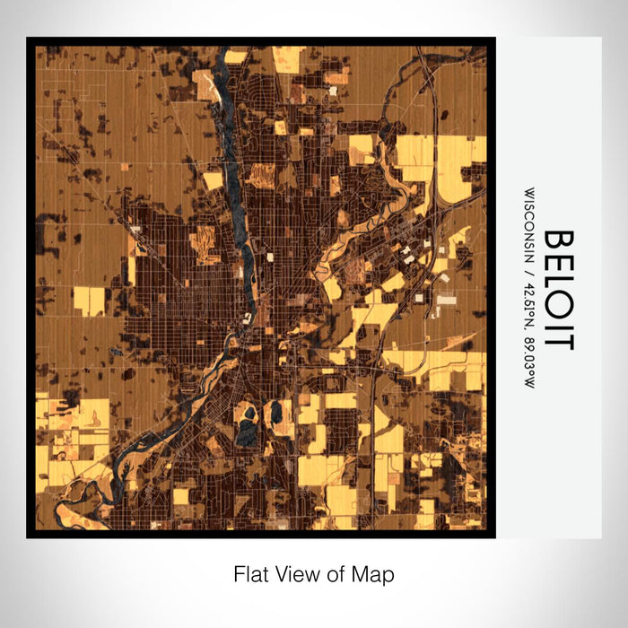 Rendered View of Beloit Wisconsin Map on 17oz Stainless Steel Insulated Tumbler in Ember Map Style