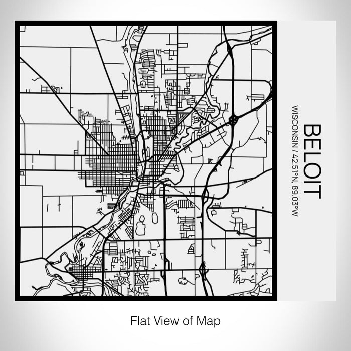 Rendered View of Beloit Wisconsin Map on 17oz Stainless Steel Insulated Tumbler in Matte White with Tactile Lines