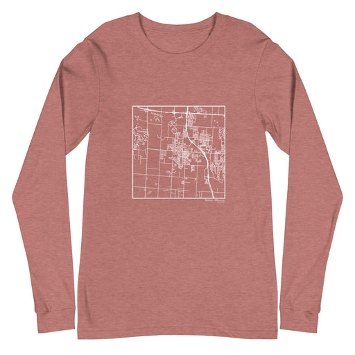 Belton Missouri  Map Unisex Long-Sleeve T-shirt with City inscription in Heather Mauve