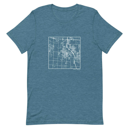 Belton Missouri  Map Unisex T-Shirt with City inscription in Heather Teal