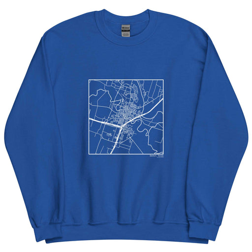 Belton Texas  Map Unisex Crewneck Sweater with City inscription in Royal Blue