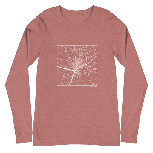 Belton Texas  Map Unisex Long-Sleeve T-shirt with City inscription in Heather Mauve