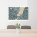 24x36 Bemidji Minnesota Map Print Lanscape Orientation in Afternoon Style Behind 2 Chairs Table and Potted Plant