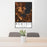 24x36 Bemidji Minnesota Map Print Portrait Orientation in Ember Style Behind 2 Chairs Table and Potted Plant