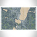 Bemidji Minnesota Map Print Landscape Orientation in Afternoon Style With Shaded Background