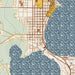 Bemidji Minnesota Map Print in Woodblock Style Zoomed In Close Up Showing Details