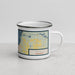 Right View Custom Bemidji Minnesota Map Enamel Mug in Woodblock