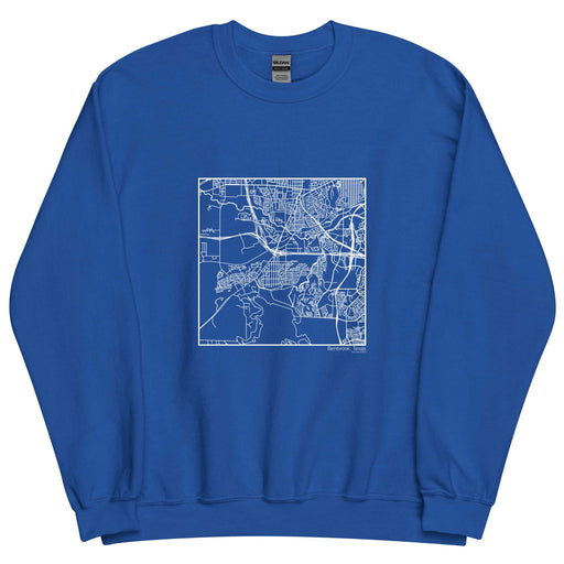 Benbrook Texas  Map Unisex Crewneck Sweater with City inscription in Royal Blue