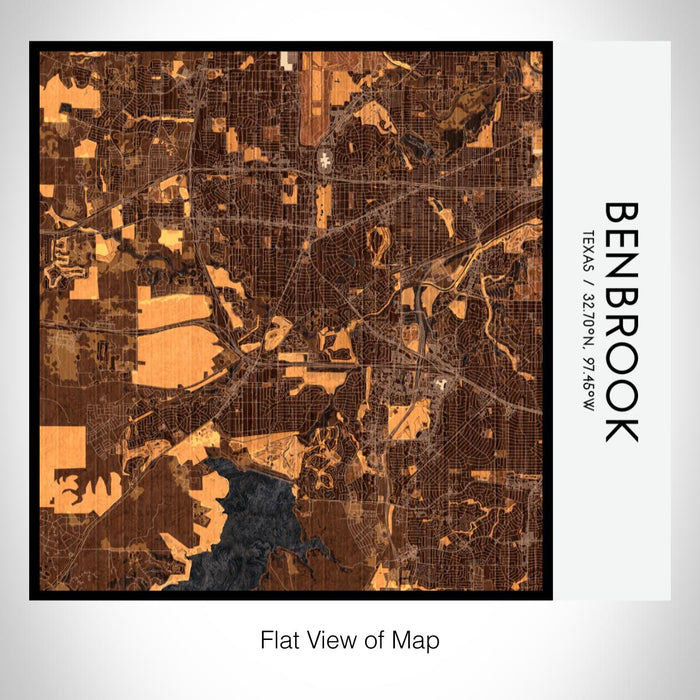Rendered View of Benbrook Texas Map on 17oz Stainless Steel Insulated Tumbler in Ember Map Style
