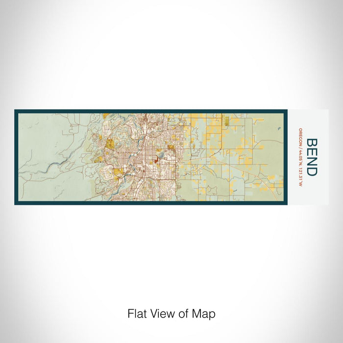 Rendered View of Bend Oregon Map on 10oz Stainless Steel Insulated Cup in Woodblock with Sliding Lid