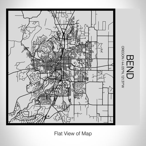 Rendered View of Bend Oregon Map on 17oz Stainless Steel Insulated Tumbler in Tactile Lines with Succulent in Background