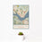 12x18 Benicia California Map Print Portrait Orientation in Woodblock Style With Small Cactus Plant in White Planter