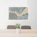 24x36 Benicia California Map Print Lanscape Orientation in Afternoon Style Behind 2 Chairs Table and Potted Plant