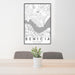 24x36 Benicia California Map Print Portrait Orientation in Classic Style Behind 2 Chairs Table and Potted Plant