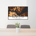 24x36 Benicia California Map Print Lanscape Orientation in Ember Style Behind 2 Chairs Table and Potted Plant