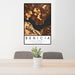 24x36 Benicia California Map Print Portrait Orientation in Ember Style Behind 2 Chairs Table and Potted Plant