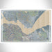 Benicia California Map Print Landscape Orientation in Afternoon Style With Shaded Background