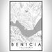 Benicia California Map Print Portrait Orientation in Classic Style With Shaded Background
