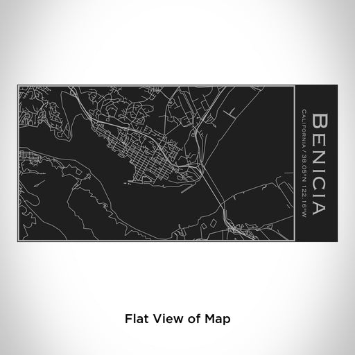Rendered View of Benicia California Map Engraving on 17oz Stainless Steel Insulated Cola Bottle in Black