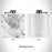 Rendered View of Benicia California Map Engraving on 6oz Stainless Steel Flask in White