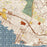 Benicia California Map Print in Woodblock Style Zoomed In Close Up Showing Details