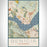 Benicia California Map Print Portrait Orientation in Woodblock Style With Shaded Background