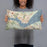 Person holding 20x12 Custom Benicia California Map Throw Pillow in Woodblock