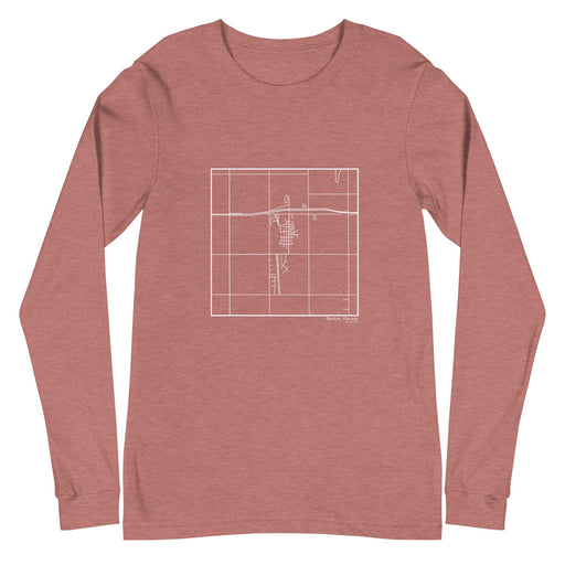 Benton Kansas  Map Unisex Long-Sleeve T-shirt with City inscription in Heather Mauve