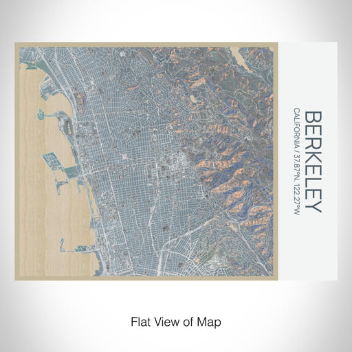 Rendered View of Berkeley California Map on 20oz Stainless Steel Insulated Bottle with Bamboo Top with printed afternoon style map