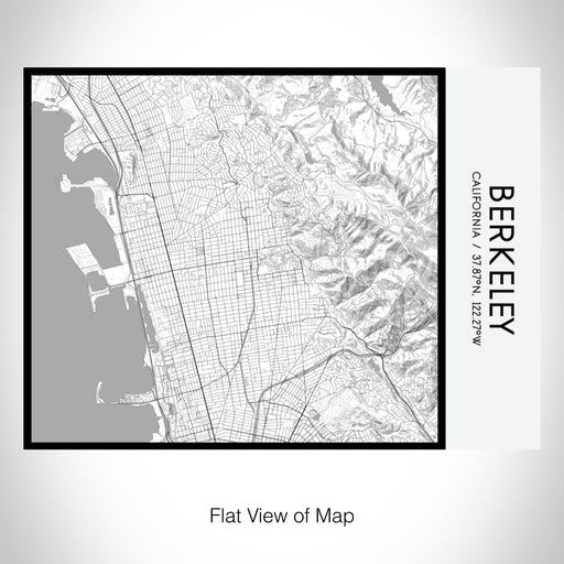 Rendered View of Berkeley California Map on 20oz Stainless Steel Insulated Bottle with Bamboo Top with printed classic style map